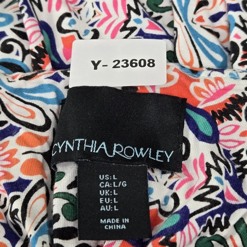 Cynthia Rowley Women Dress  L Multicolor Geometric Body Contour Halter Pullover - Picture 2 of 9